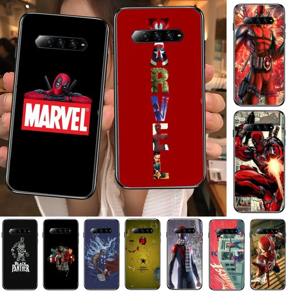 

Marvel Logo Comics Phone Case For xiaomi redmi Black Shark 4 Pro 2 3 3s Cases Helo Black Cover Silicone Back Prett mini cover fu