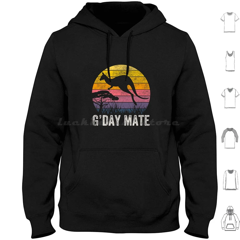 

Австралия G'Day Mate смешной кенгуру Австралийский символ толстовка хлопок длинный рукав