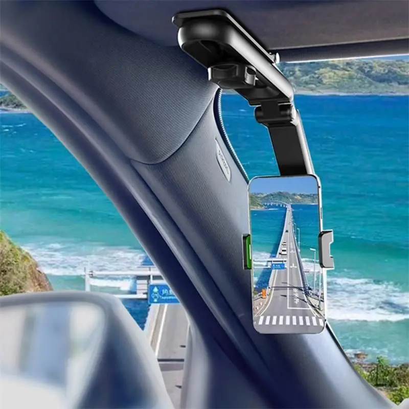 

Car Phone Holder Multifunctional 360 Degree Rotatable Auto Rearview Mirror Seat Hanging Clip Bracket Cell Phone Holder for Car