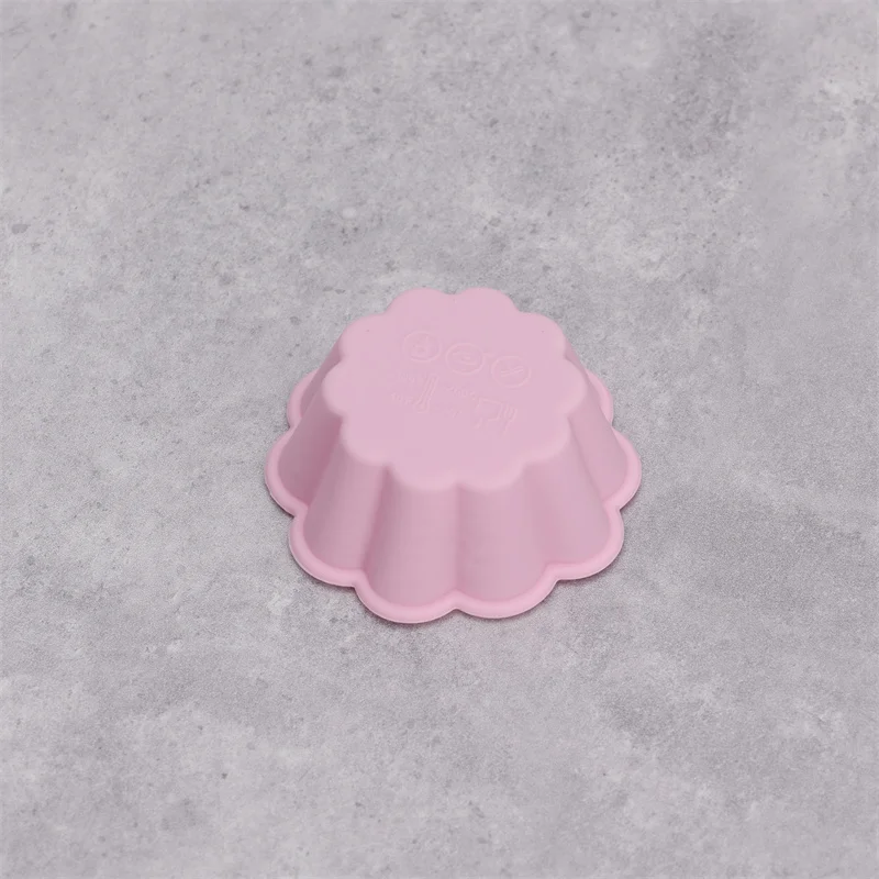 

6 шт., круглая силиконовая форма в форме лепестков для маффинов, 5 см