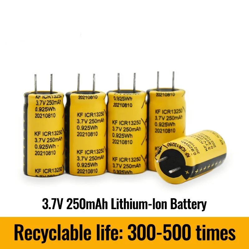 

2022 new small cylinder 13250 capacitor battery 3.7V 250mAh recorder battery toy battery