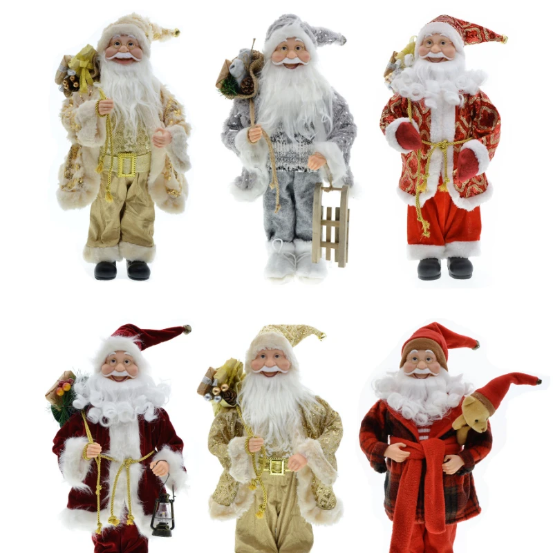 

Christmas Tree Ornaments 45cm/30cm Big Standing Santa Claus Figurine Gift Decoration for Home Navidad Children's New Year Gifts