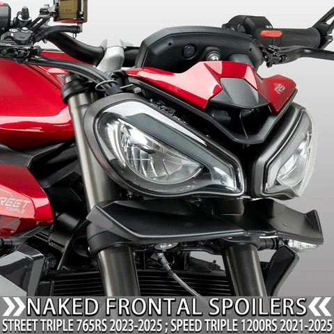 Для TRIUMPH Street Triple 765RS 765R 23-25 Скорость Тройной 1200RS 21-25 Прижимная сила Голые передние спойлеры Аэродинамический дефлектор крыла