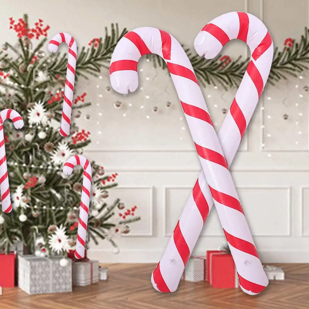 

90cm New Year Party Candy Canes Decor for Xmas Decoration Christmas Supplies Party Favors Candy Cane Stick Balloons
