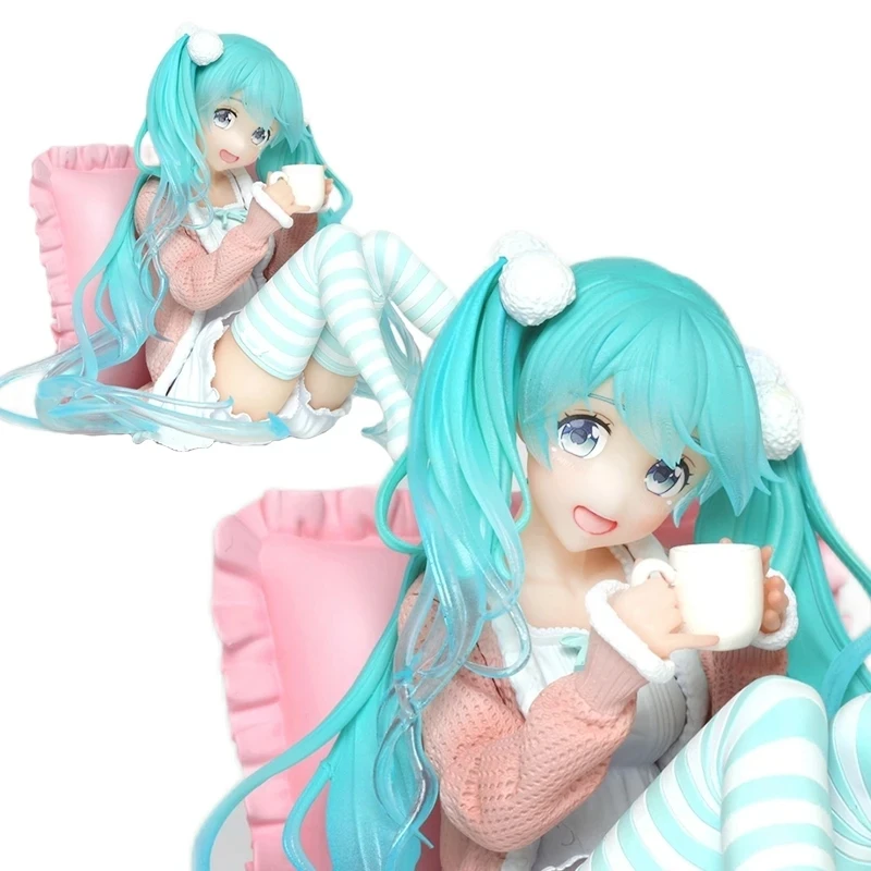 

Anime Virtual Idol Singer Miku Figure Home Clothes Dress Up Anime Model Toy Gift Collection Sitting Pajamas Doll 12CM