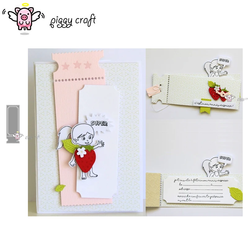 Piggy Craft металлические ножницы для вырезания, вырезание штампа форма 2 шт. Заметка сообщение тег Scapbook бумажное ремесло нож формы лезвие пробивка трафареты.