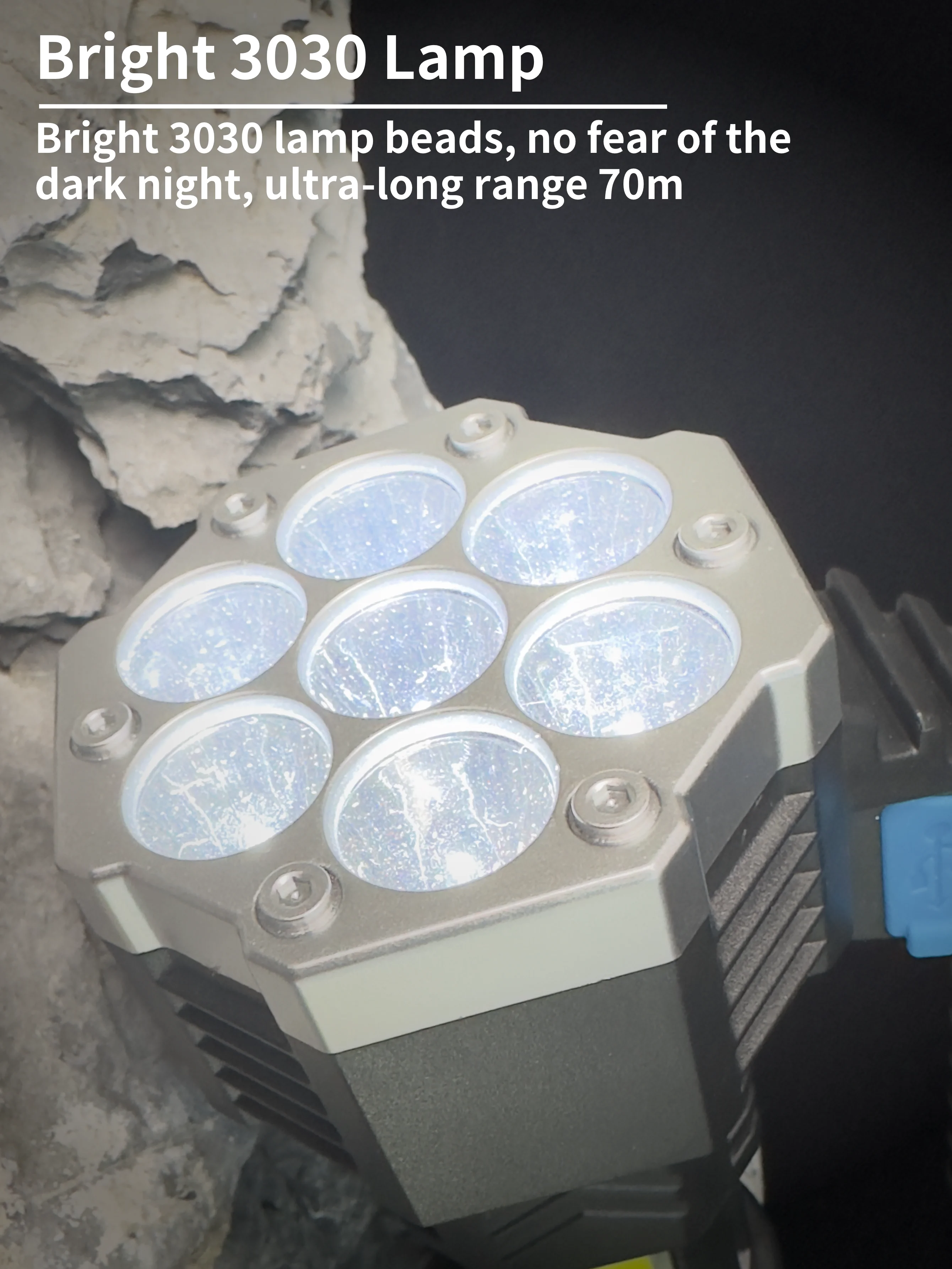 Фонарик WARSUN DC828 — портативный прожектор с двойным источником света