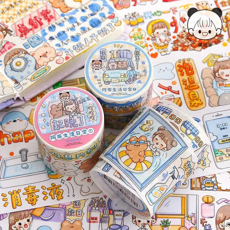 

Telado and Paper Tape Cartoon Cute Girl's Hand Account Ins High Beauty Decoration Materials Korean Stationery