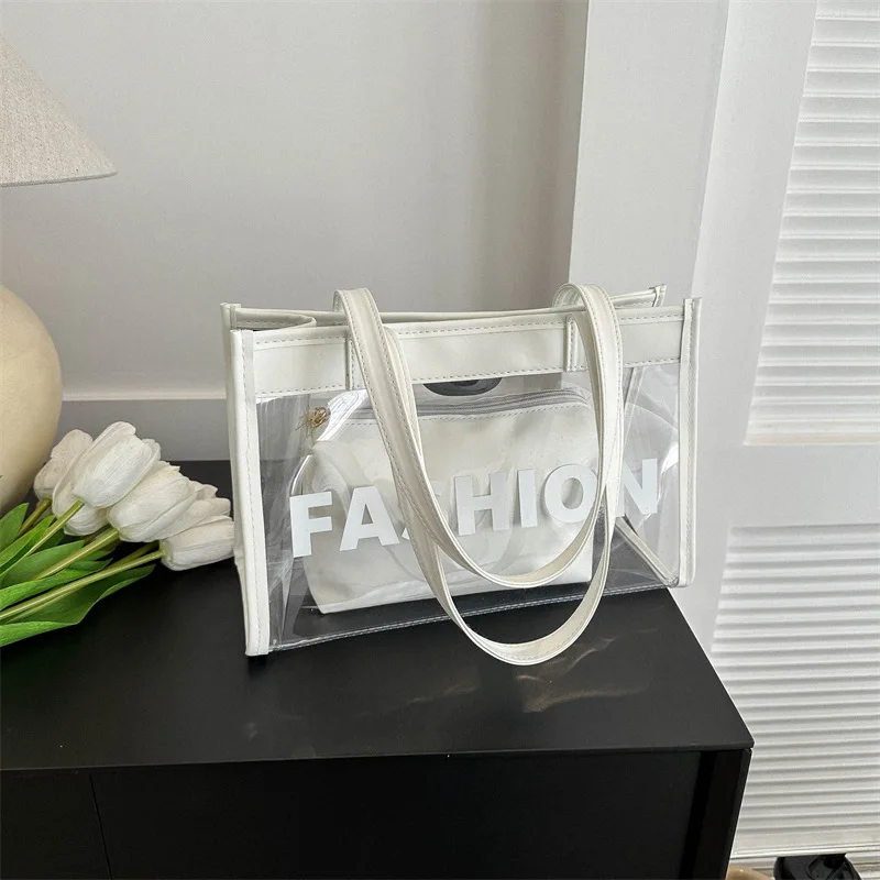 

Beach Bag Jelly Handbags Large Capacity Transparent Big Bags for Women 2022 New Tide Hundred with Summer Single Shoulder Tote Ba