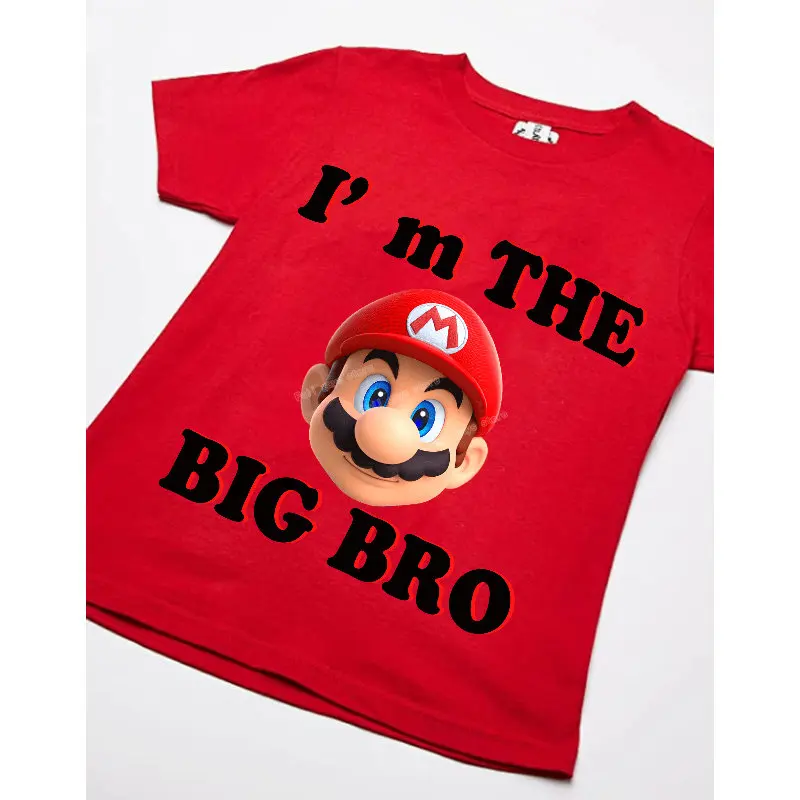 Футболка Super Mario для детей одежда мальчиков и девочек детские топы с коротким