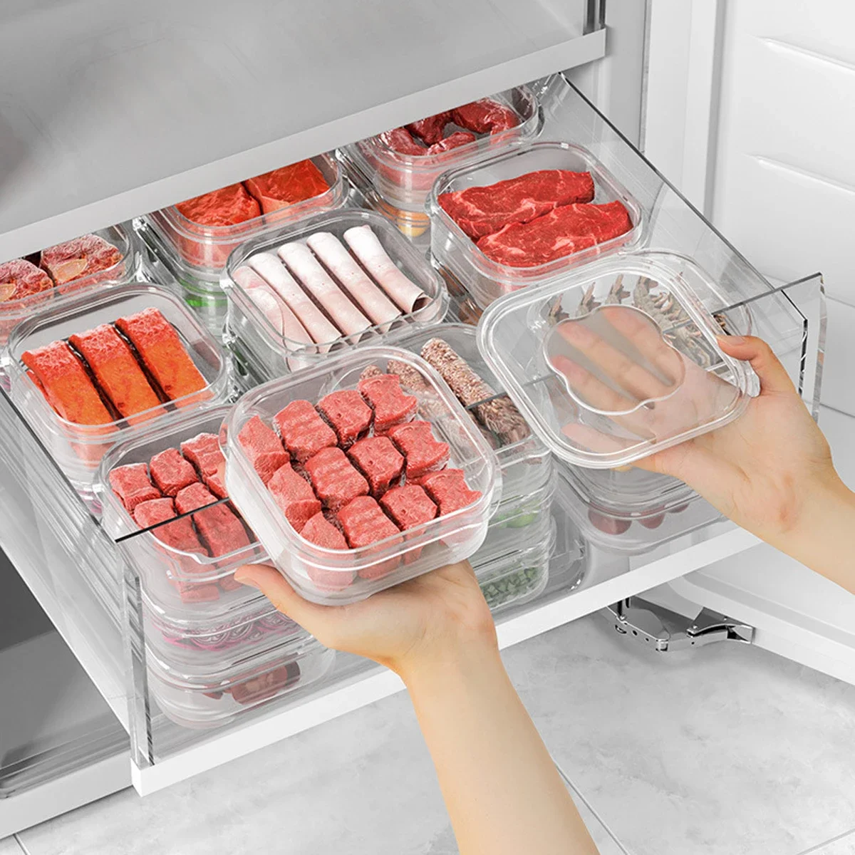 Ящик для хранения в холодильнике еда свежий органайзер дверей холодильника