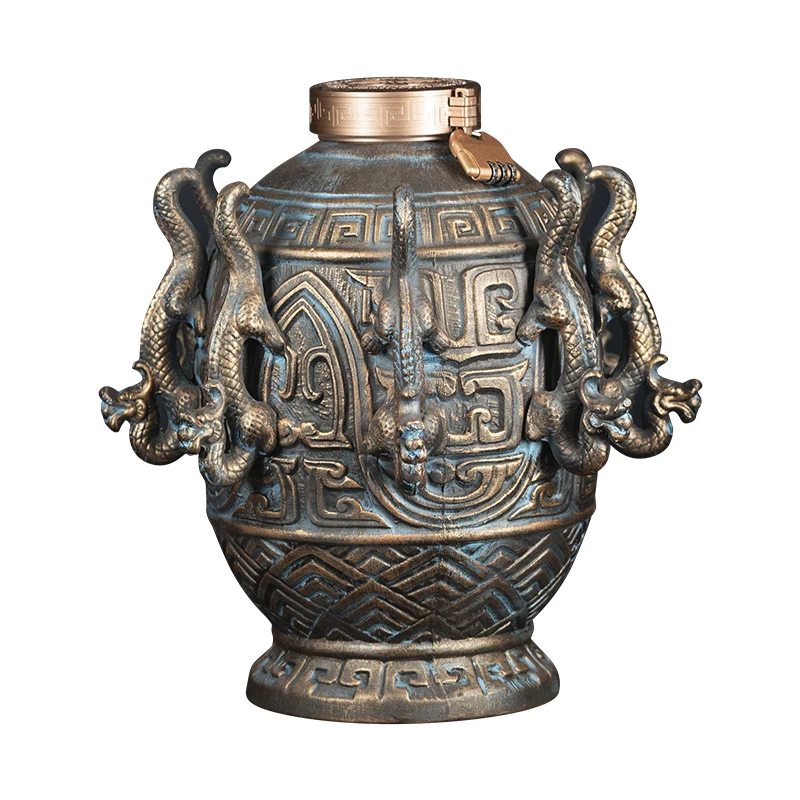 

Ceramic Wine Bottle 2.55kg 0.00kg Wine Jar Jingdezhen Household Sealed Jar Gift Box for Free Antique Style Ornaments