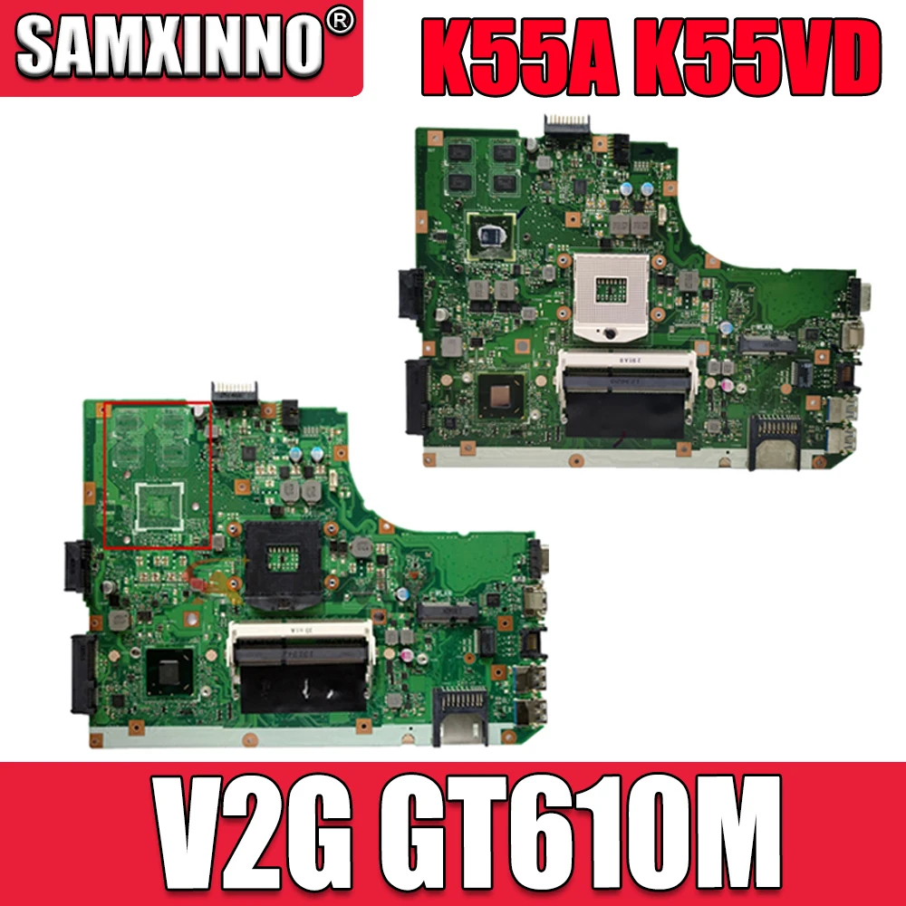 K55VD материнская плата для ноутбука ASUS K55A A55V K55V оригинальная V2G GT610M поддержка