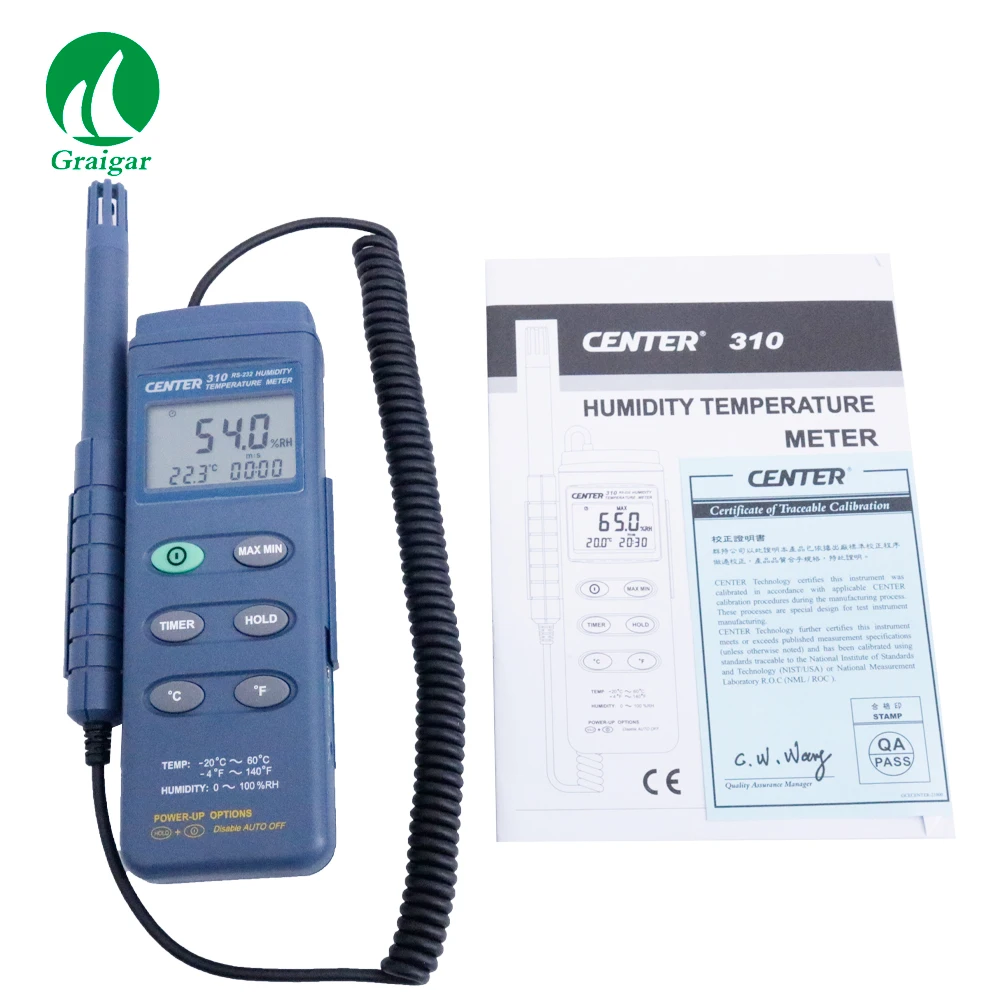 

High Precision CENTER-310 Digital Humidity Temperature Meter Range -20~60C/ 4~140F