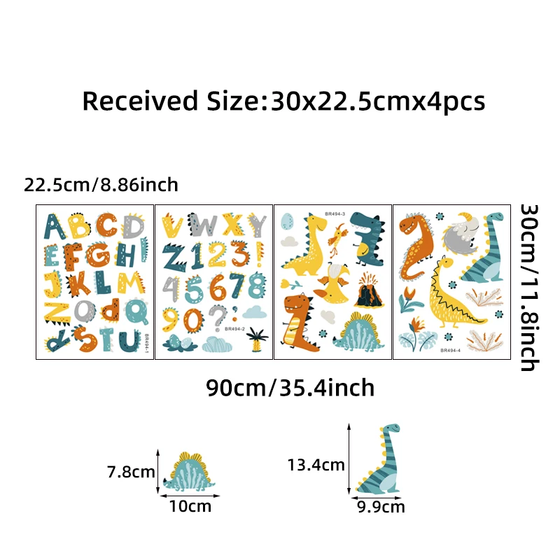 Мультяшные динозавры наклейки на стену BRUP