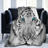 lightweight throw blanket black white tiger animal print blanket premium fleece with sherpa soft plush warm for couch bed sofa