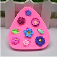 cartoon flower leaf silicone mold fondant soap 3d cake mold cupcake jelly candy chocolate decoration baking tool moulds