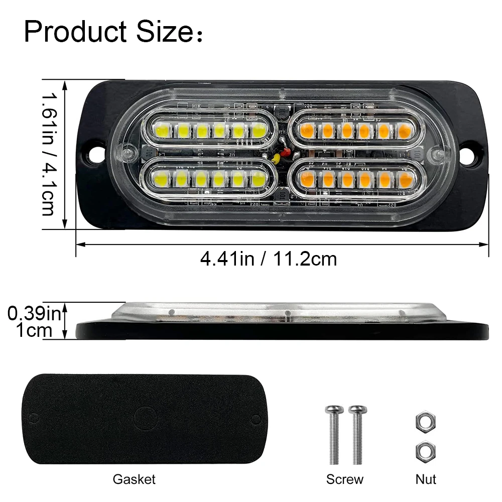 20 светодиодов стробоскопическая боковая сигнальная лампа аварийная мигающая