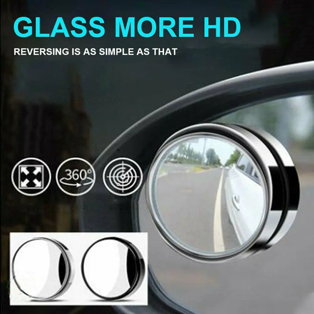 

Car Suction Cup Mount Auxiliary Rearview Mirror 360-degree Rotating Round Blind Spot Mirror Large Vision For Interior External