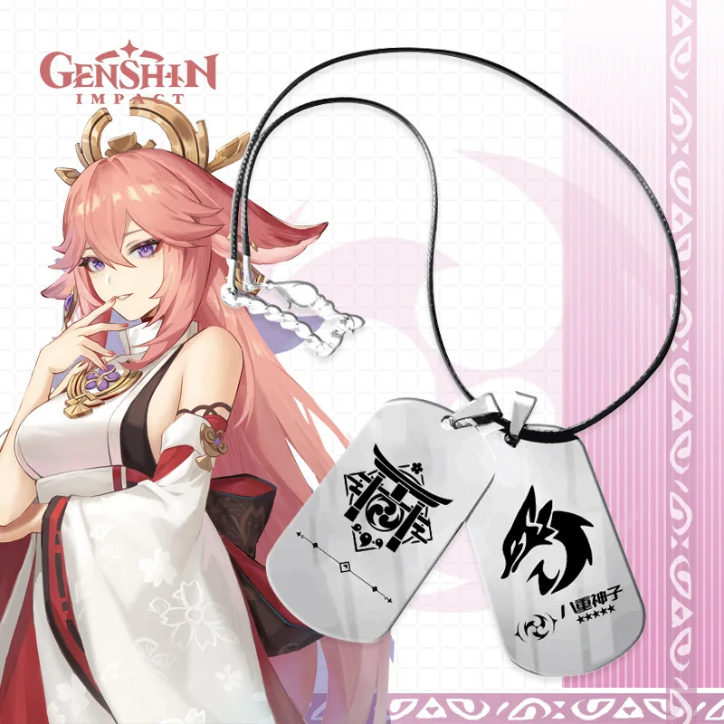 Ожерелье Game Genshin Impact ожерелье с двухмерным персонажем игры видение карточкой