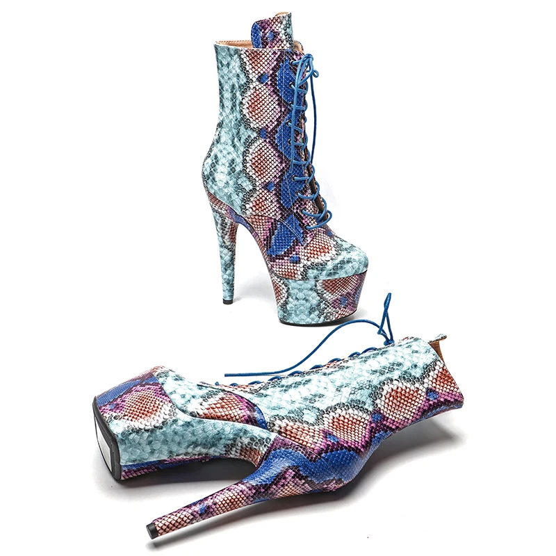 Leecabe 17CM/7Inch Snake Upper  Platform Sandals Pole Dancing shoes High Heels Shoes pole dancing boot