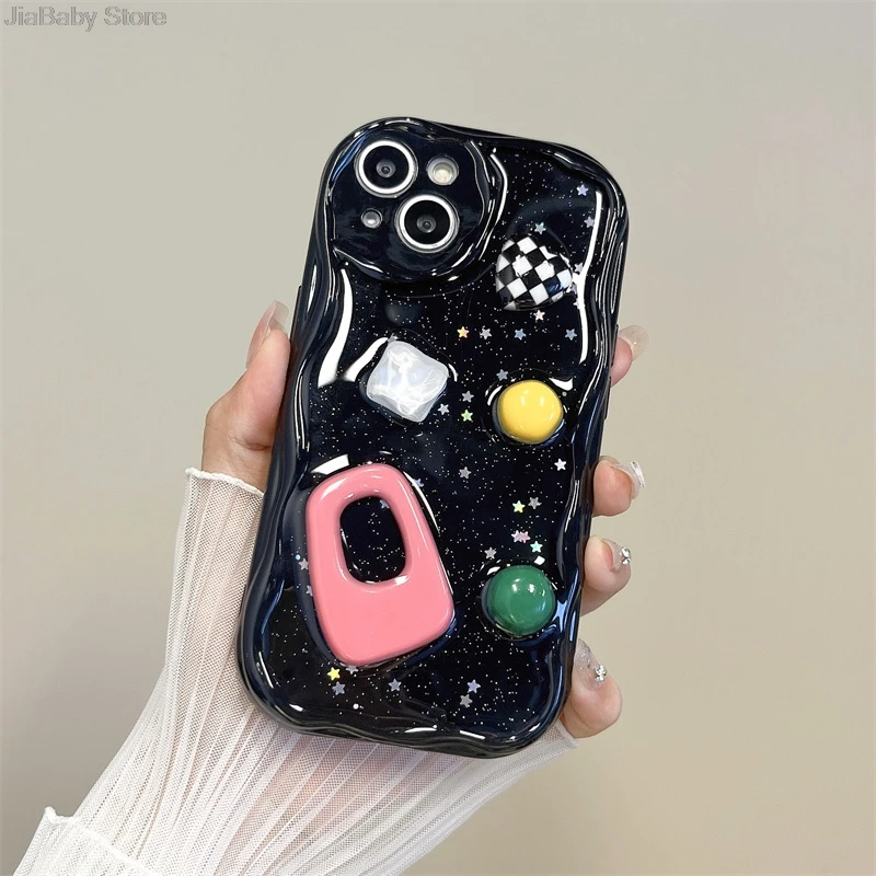 Чехол с полным покрытием в форме сердца мультяшный жидкий блеск железный