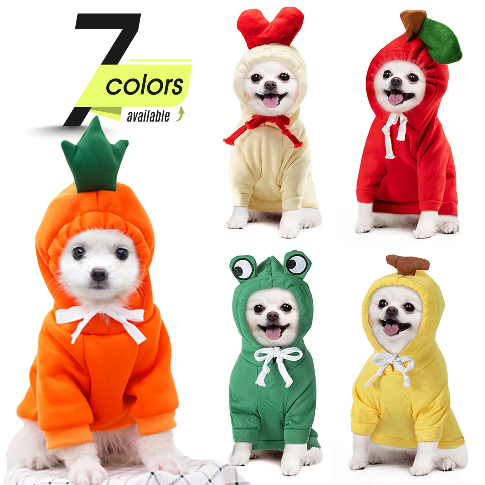 

Pet Clothes Puppy Dog Hoodie Funny Cosplay Holiday Stylish Fruit Sweatershirt for Dog Small Medium PC225