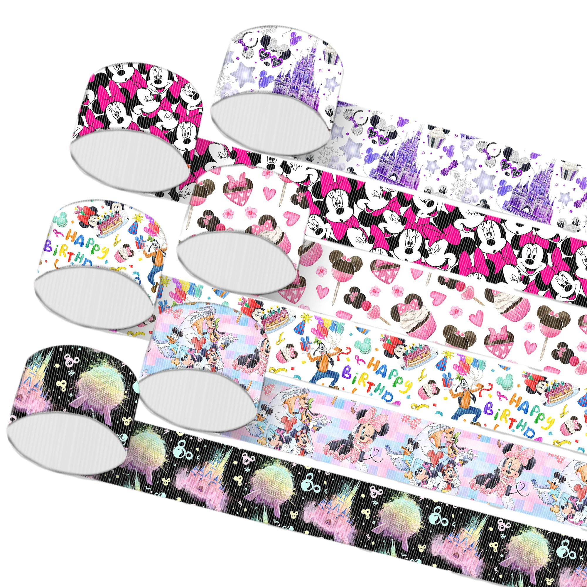 

Бант для волос «замок Микки и Минни», 9/16/38/25/22 мм, 5 ярдов