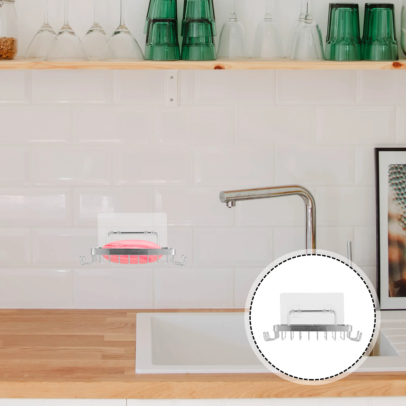 

Soap Dish Holder Wall Kitchen Tray Rack Shower Box Drain Draining Bar Mounted Sponge Saver Container Storage Steel Bathroom Sink