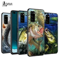 painting fishing silicone cover for huawei p50 p40 p30 p20 pro p10 p9 f8 lite e plus 2016 5g black tpu phone case