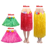 plastic fibers women one layer grass skirts beach hula party hawaiian 30cm40cm60cm80cm ladies dress up wedding birthday event