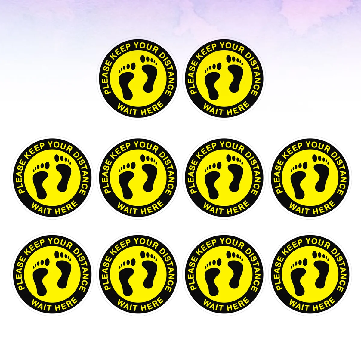 

Наклейка на пол с 10 знаками, простая практичная круглая наклейка, теплый знак-напоминание для торгового центра