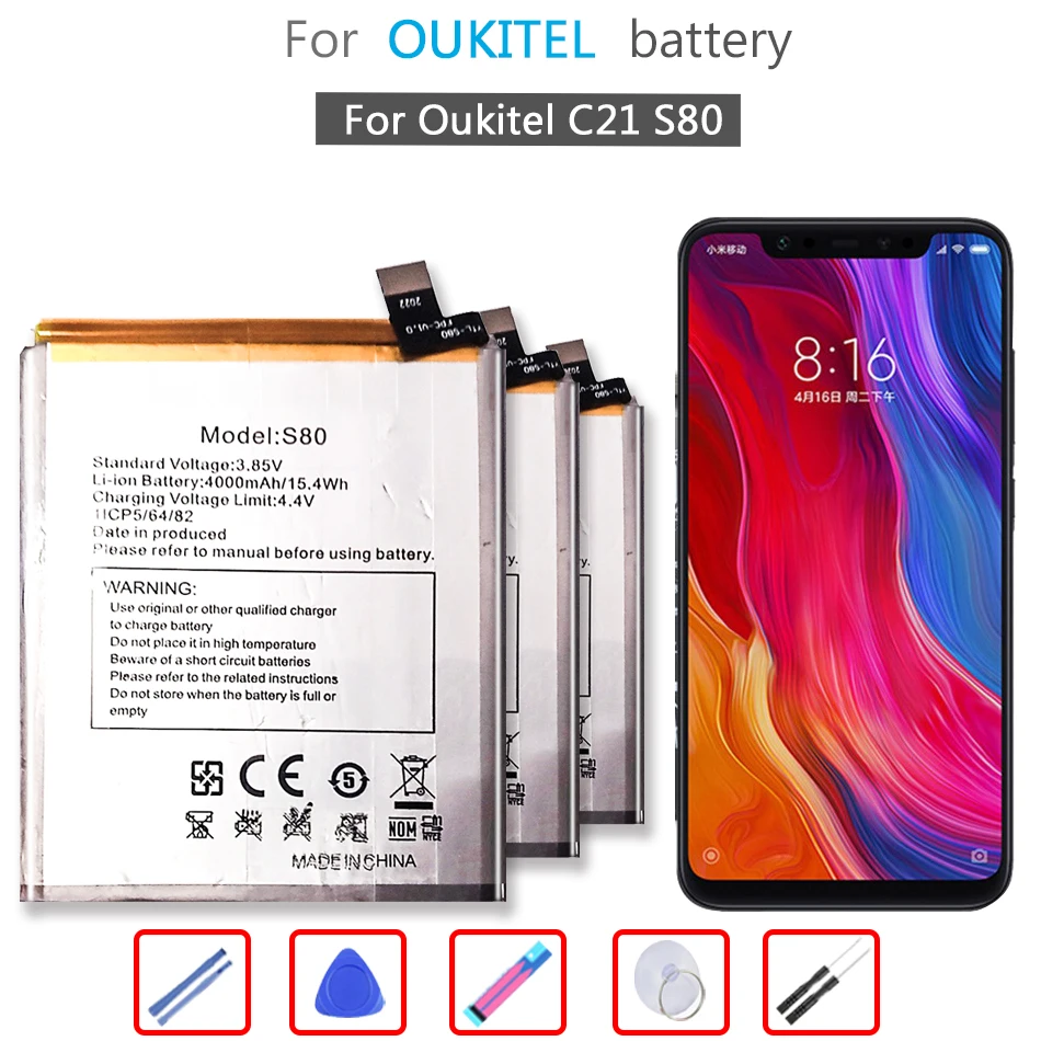 

4000mAh Battery For Oukitel C21 S80 Mobile Phone Li-ion Bateria