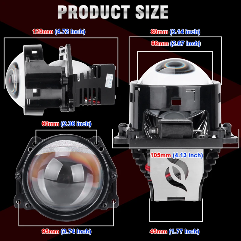 3.0 Bi Led Projector Lenses Headlight For Hella 3R G5 90W 20000LM 6000K White Color Universal Car Headlamp Retrofit Styling Kits images - 6