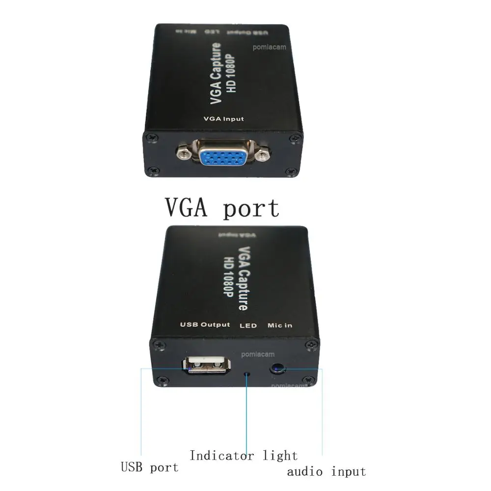 Переходники VGA-USB 1080P с картой видеозахвата VGA DVR поддержка стандарта UVC/UAC
