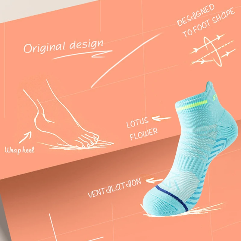 YUPAO Pure Cotton Sports for Woman Socks Breathable Anti Slip Absorption Quick Dry Running Fitness Stretch Men Short Socks