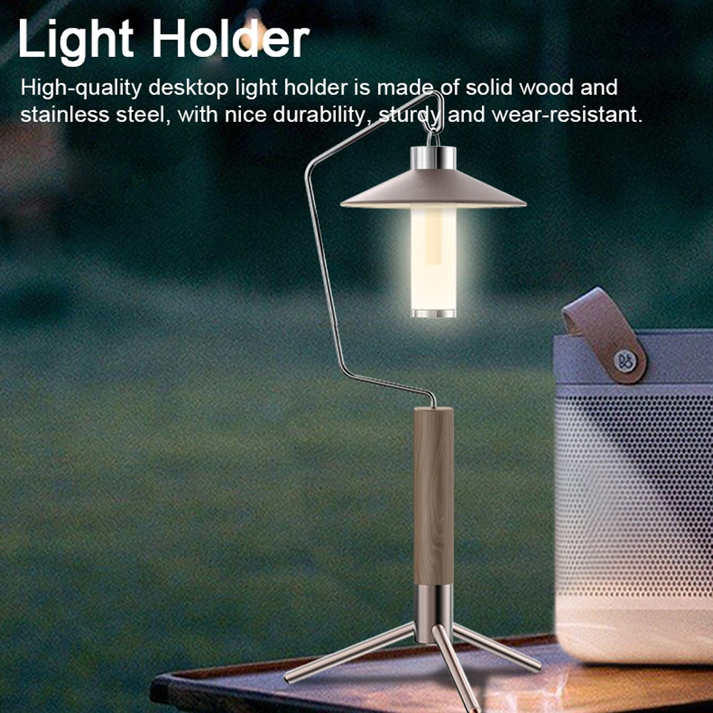 

Camping Light Holder Lightweight Desktop Lantern Stand Solid Wood Light Hanger Detachable for Outdoor Camping Picnic Fishing
