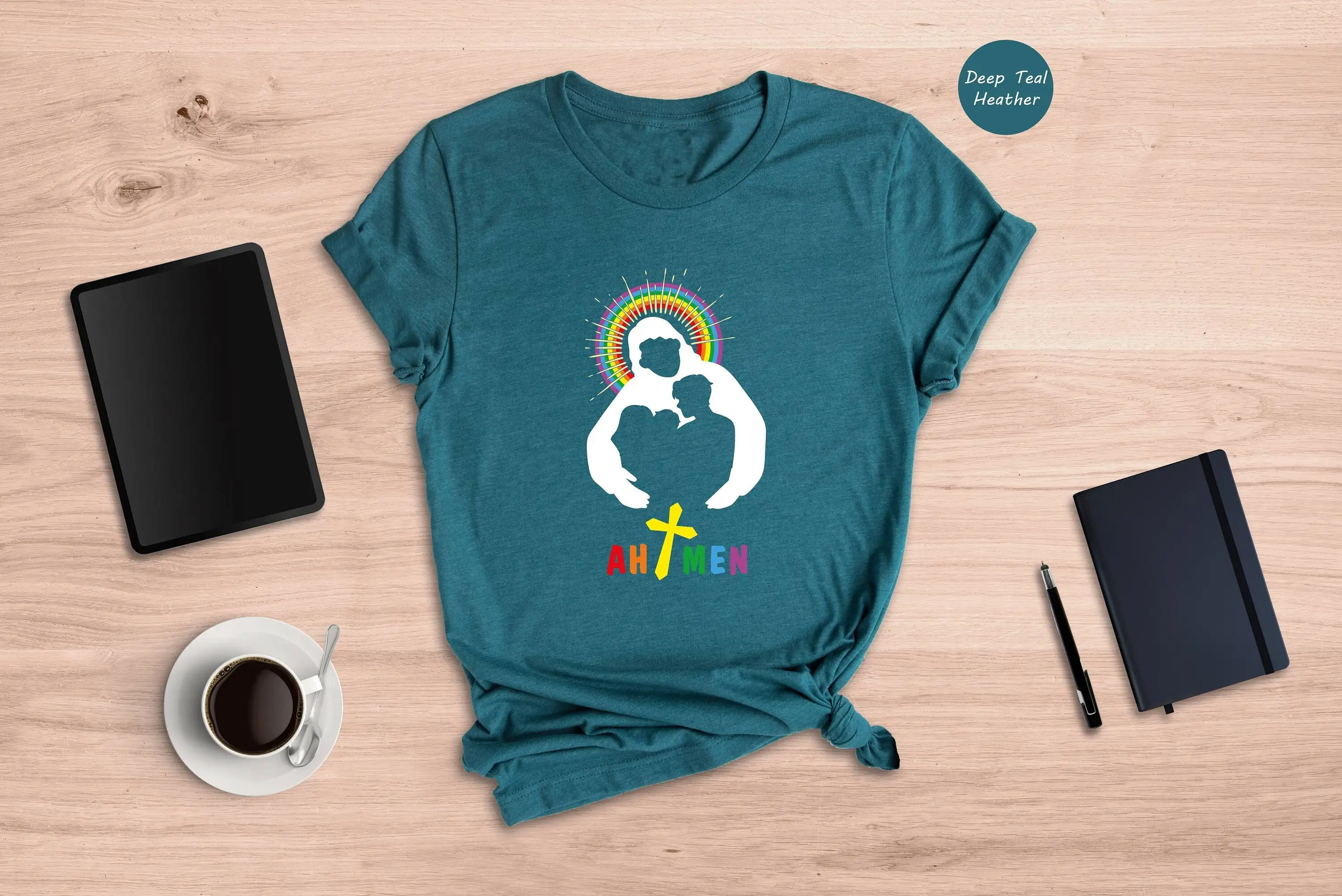 Мужская Радужная футболка с рисунком