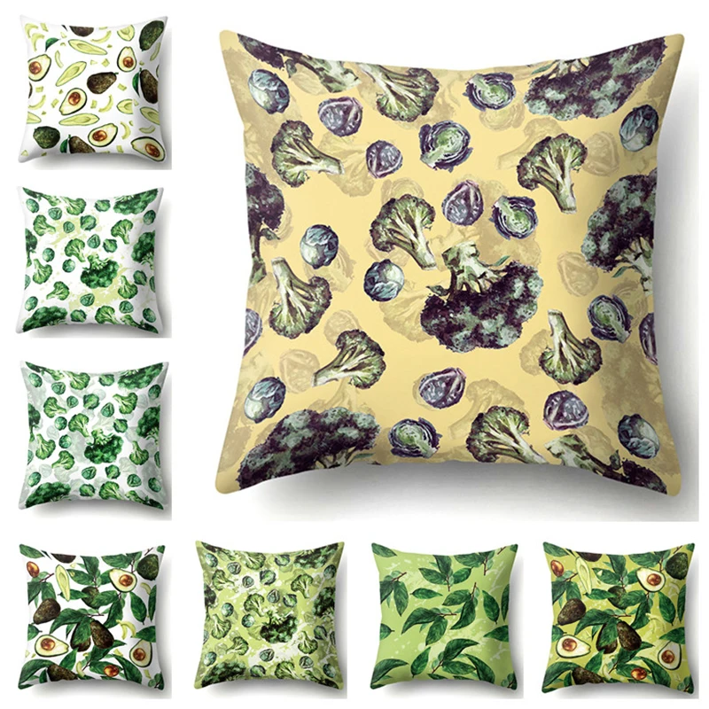 

Avocado Tropical Plants Pillow Case Broccoli Decorative Pillowcases Throw Pillow Case kussensloop almohada poszewka