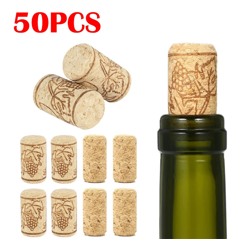 

50Pcs/Lot Reusable Wine Corks Stopper Wine Bottle Cork Stopper Sealed Sealing Wine Bottle Cover Kitchen Bar Accessories