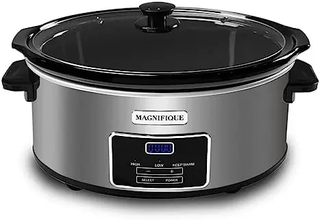 

7-Quart Casserole Slow Cooker with Timer and Digital Programmable - Small Kitchen Appliance for Family Dinners - Serves 6+ Peopl