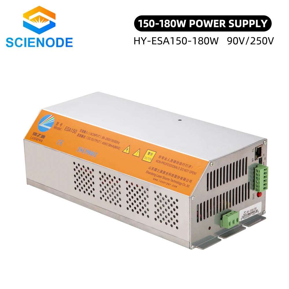 Scienode 150-180W 150W HY-ES150 CO2 Laser Power Supply 90-250V for CO2 Laser Engraving Cutting Machine ES Series