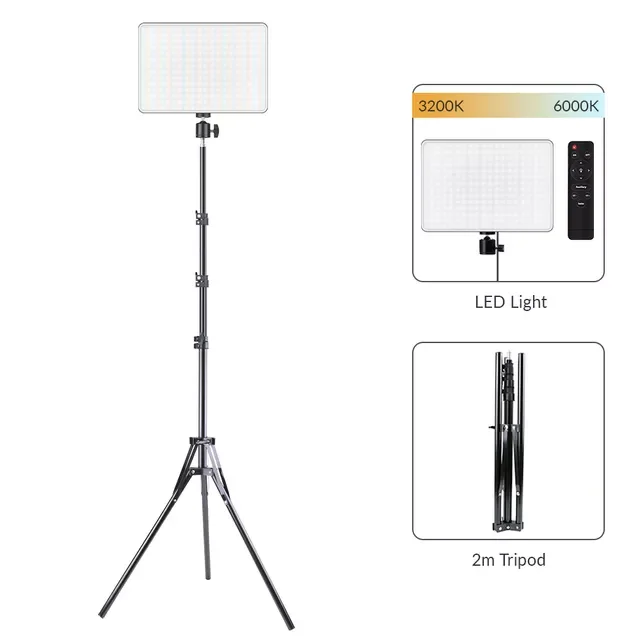 

LED Photography Fill-in Light Dimmable Three Color LED Video Lighting Panel EU Plug For Live Stream Photo Studio Lamp New