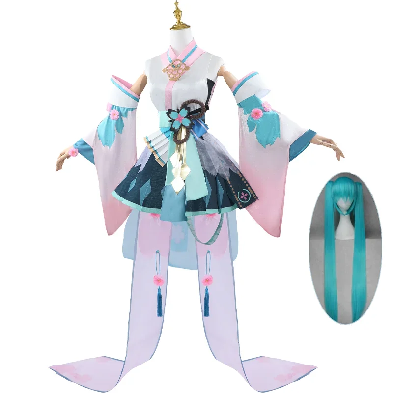 Onmyoji Miku костюм для косплея парик обувь полный комплект вечерние платья униформа