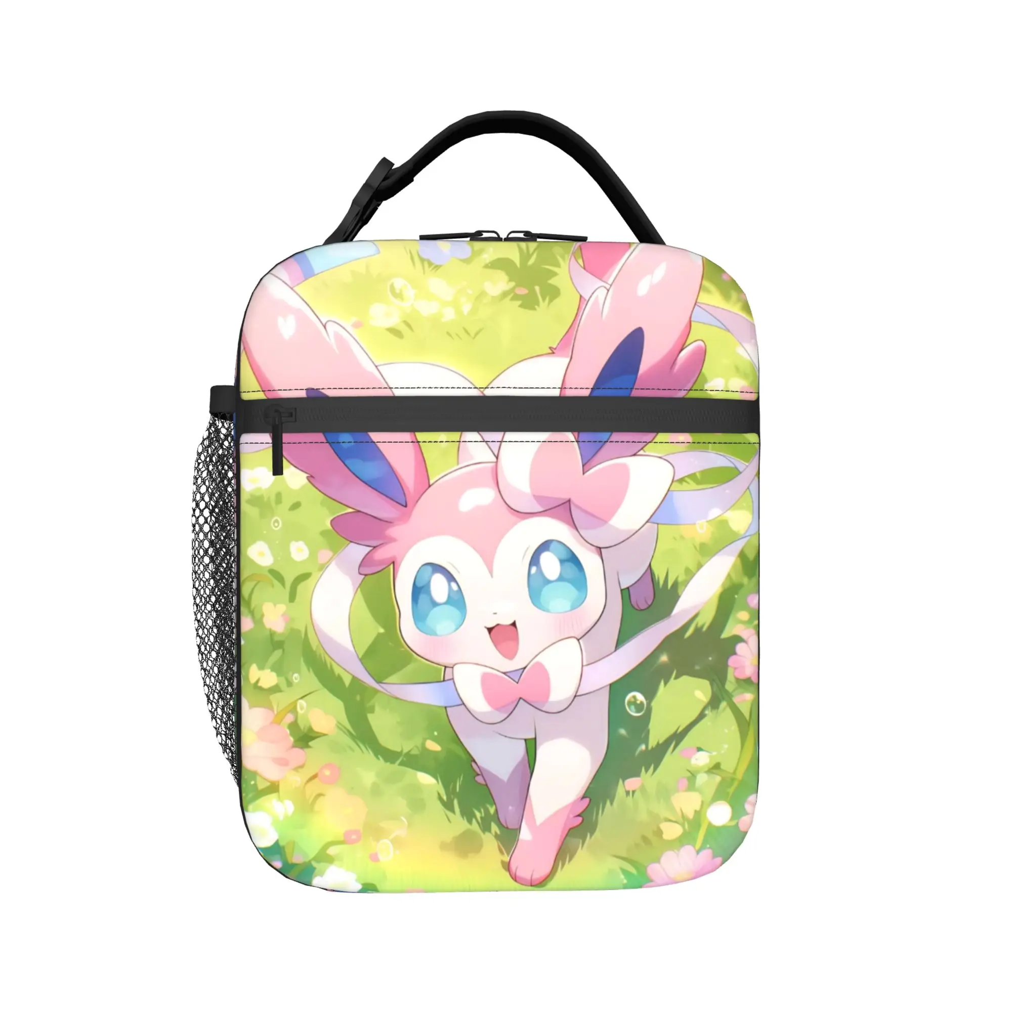 Фото Термосумка для обедов Eevees Sylveons, большая, с изображением покемонов, контейнер для еды, сумка-холодильник, ланч-бокс для колледжа, путешествий, для мужчин и женщин №2