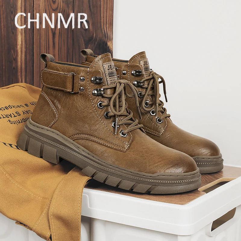 

Men Boots Round Toe Thick Bottom Comfortable Non-slip Wear-Resistant Vintage Fashion Explosive Style Spring and Autumn Main Push