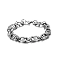 2022 new 316l stainless steel japanese korean pig nose coffee bean bracelet for men women viking trendy smooth chain jewelry