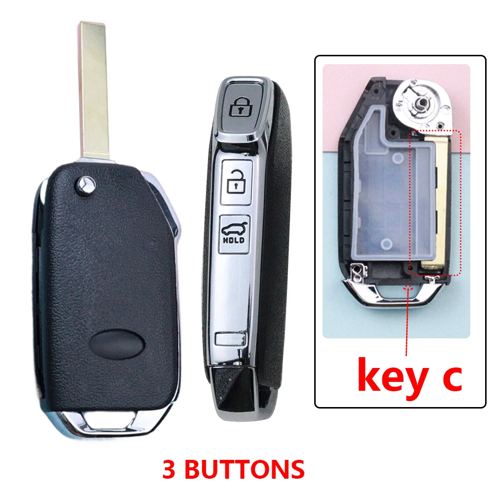 

Складной автомобильный брелок с 3/4 кнопками, корпус для KIA Sportage R Stinger GT Sorento Ceed CD Cerato Forte KX3 K5 2018-2020+