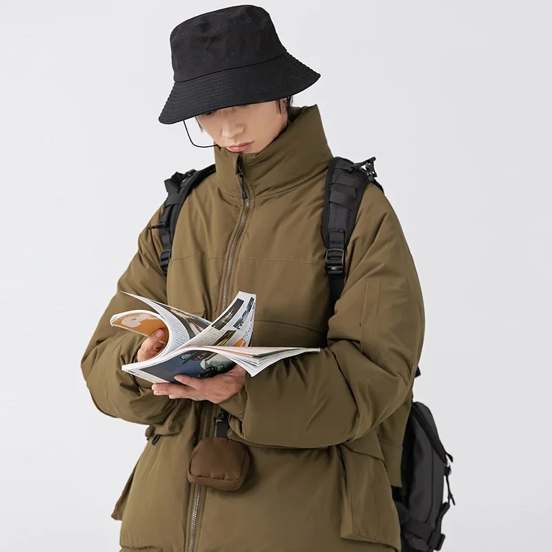 Rainbowtouches Winter Jacket Men Parkas Thicken Warm Coat Stand Collar Solid Color Male Casual Down Jackets Fashion Streetwear