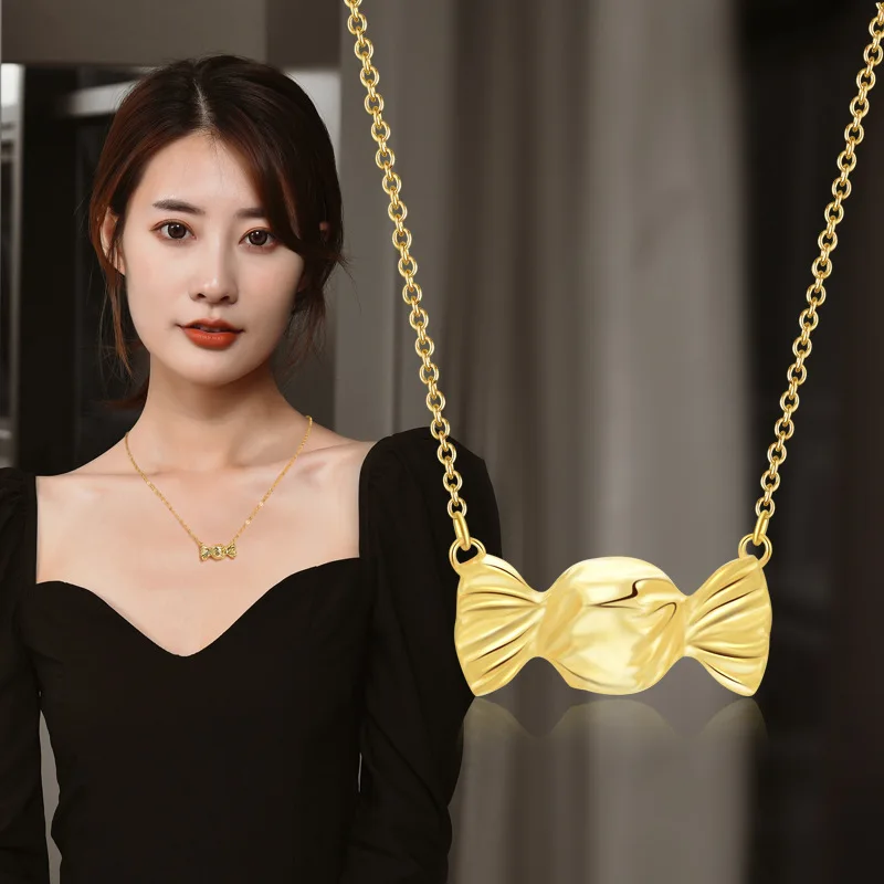 

WANGAIYAO new fashion personality temperament candy clavicle chain female titanium steel wild creative candy pendant necklace je